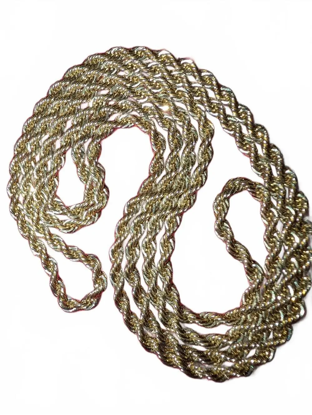 Gold Tone Rope Chain Necklace